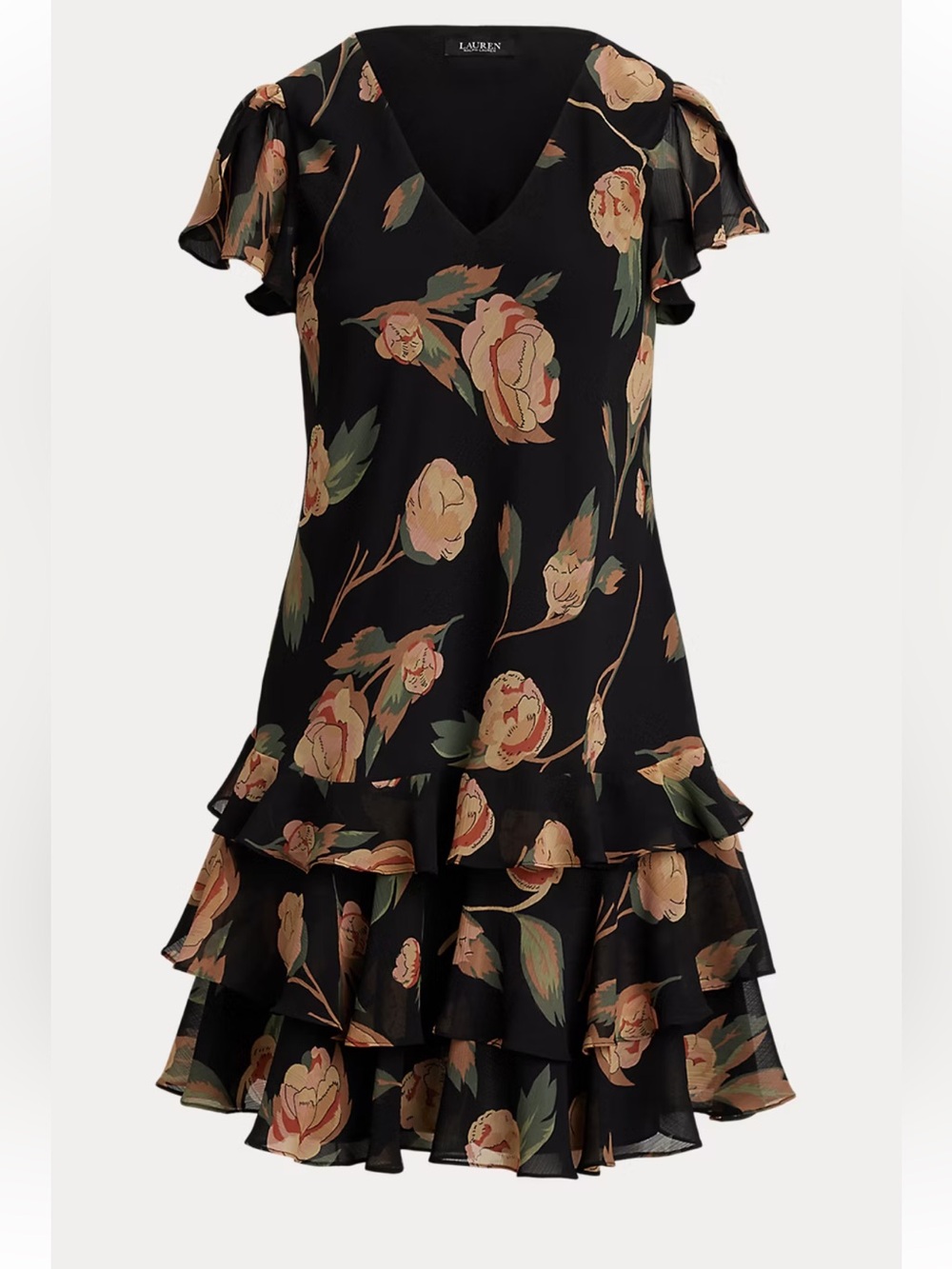 Lauren Ralph Lauren Floral Georgette Drop-Waist Dress